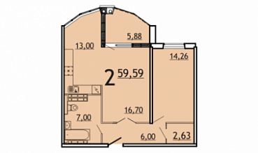 Большая скидка на 2-комн. квартиру